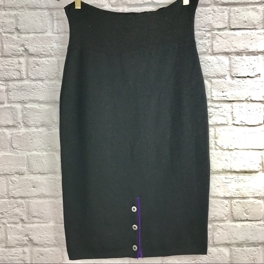 Bruestle Size 8 Pencil Skirt Spandex Black Wool